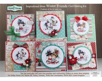 Wee Winter Friends Card Making Kit - Make 6 unique Christmas cards