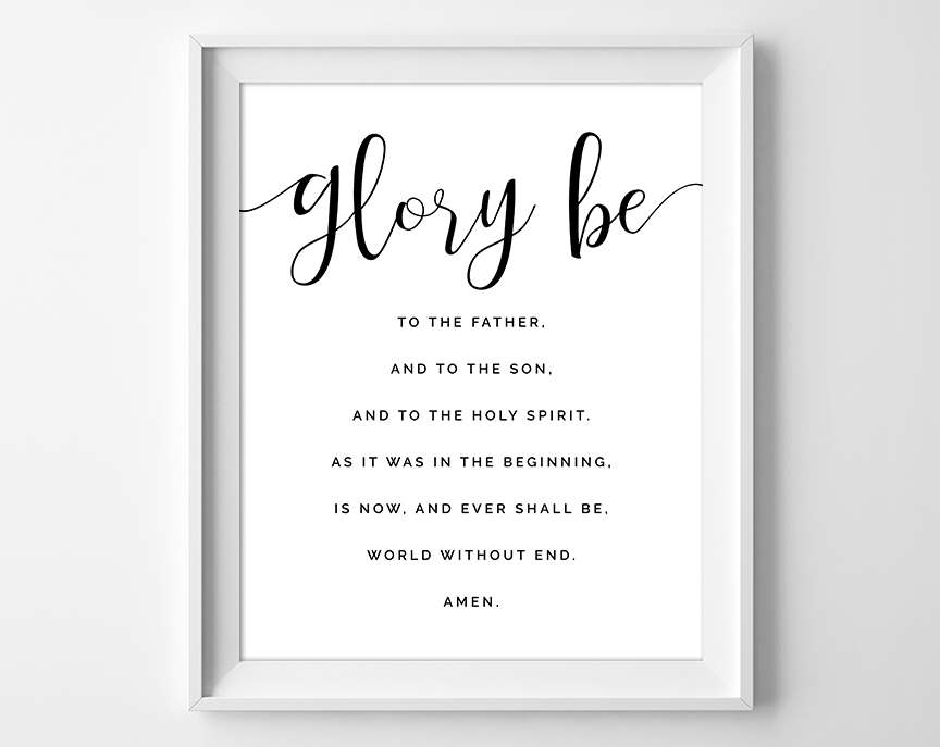 Glory Be Prayer Print Catholic Print Confirmation Gift