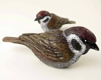 Magnet Eurasian Tree Sparrow Bird Figurine Magnet Tree Sparrow Bird Statue Magnet
