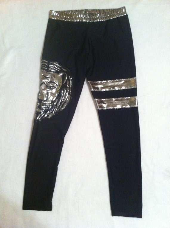 wrestling tights with lion head logo