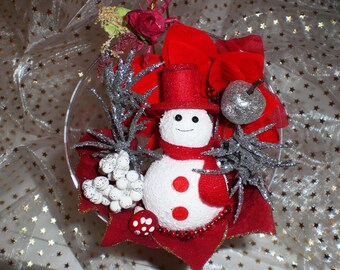Perspex 12cm Santa Claus Christmas ornament