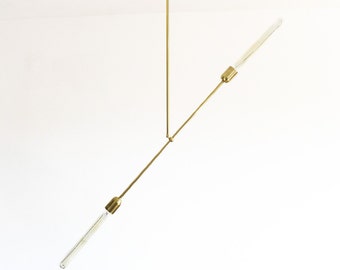Laiton massif industriel moderne plafonnier, suspension, lampe de l’équilibre