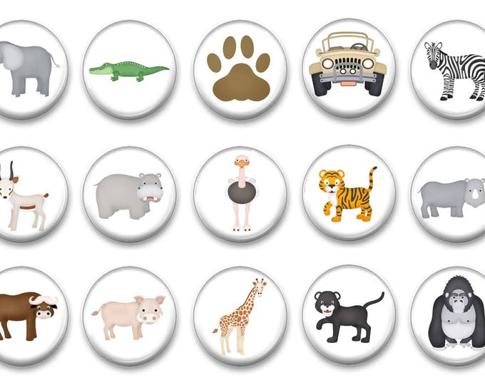 Sale Safari Magnets - Refrigerator Magnets - Animal Magnets - Gift Magnets - Magnetic Chalkboard - Unique Gift - Party Favors