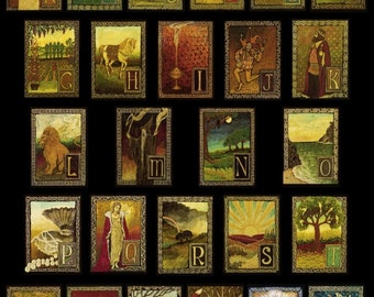 Medieval Alphabet 20x24 Celtic Renaissance Poster Print