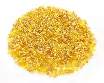 Yellow seed beads mix #24, Yellow beads, beading supplies, High quality rocaille Czech beads Preciosa 10/0, small beads, jewelry bijouterie