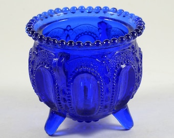 Vintage Cobalt Blue Footed Vessel