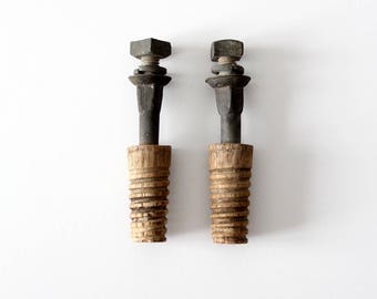 vintage hardware, pair of vintage bolts