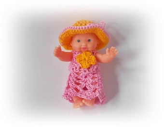 Mini Baby Doll Clothes Crochet Baby Doll Clothing Crochet Baby Doll Clothes Set Crochet Baby Doll home decor