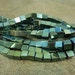 Green Iris Hematite Cubes 4x4mm 16" Strand Non-Magnetic Vacuum-Coated