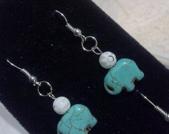 Turquoise Elephant Earrings