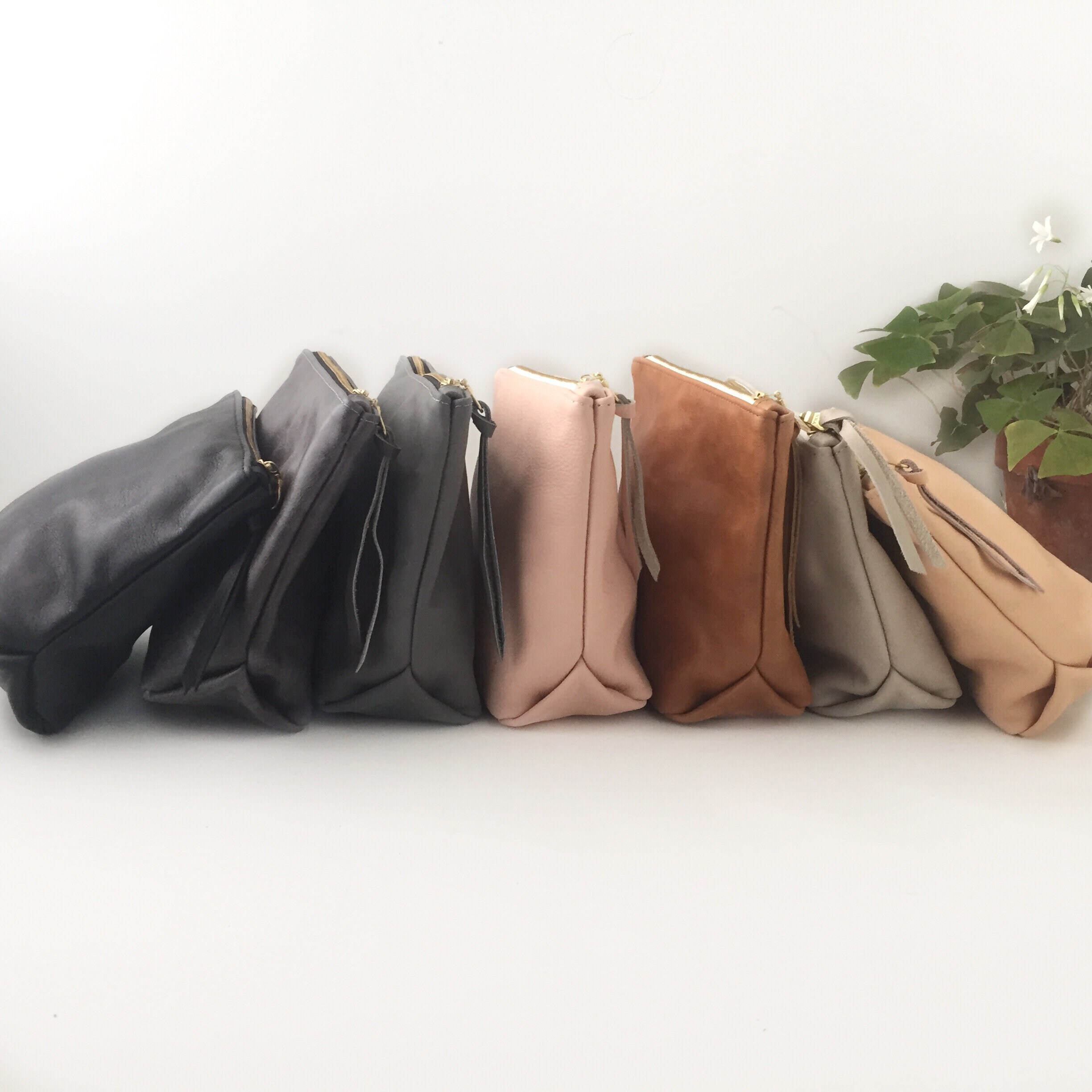 Leather Makeup Bag // Monogrammed Leather Clutch // Bridesmaid