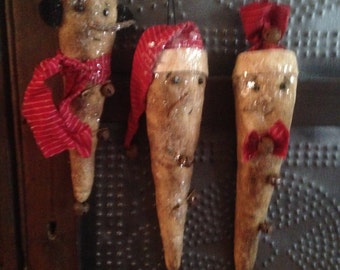 Primitive Snowman Icicle Ornaments/Bowl Filler