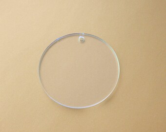 100 Round Clear Acrylic Discs Shapes with Holes, Clear Acrylic Keychain Blanks, laser cut shapes, Jewelry Blanks - Acrylic Blanks for Vinyl