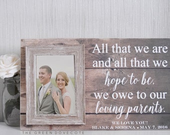 Mother Of The Groom Gift - Mother Of The Bride Gift - Wedding Gift For Mom - Custom Wedding Frame - Parents Thank You Gift