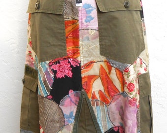 Awesome Skirt in Crazy Quilt Pattern.