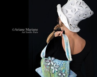 Romantic Floral Felt Bag