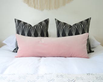 blush long lumbar pillow cover // blush velvet cushion cover // blush velvet long lumbar pillow cover// pink velvet pillow cover