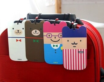 Luggage tags - 4 cartoon caracters