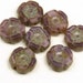 12MM CZECH GLASS HAWAIIAN Flower Bead-Silky Lavender-Carved Flower Bead-12mm-(6pcs)