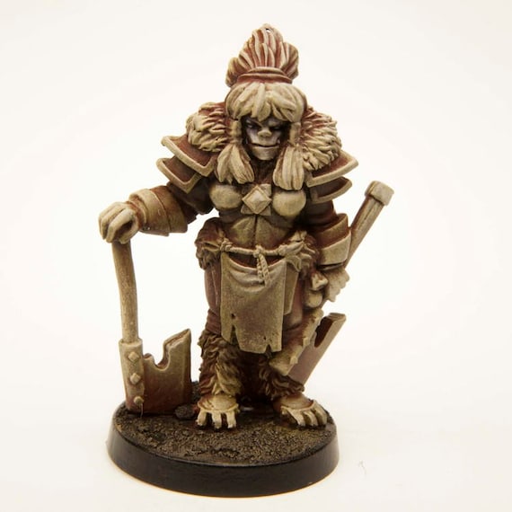 Half-orc Barbarian Miniature Unpainted