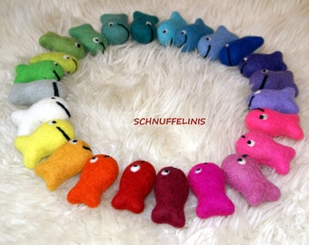 Filzkugeln, Katzenspielzeug, Filzfilzfischli - Waldorf Spielzeug, Eco freundliche, Filzkugeln, Waldorf Filzbälle, 100% Merino Wolle