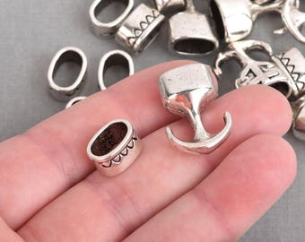 20 Sets Silver End Cap Hook and Eye Clasps with Nautical Wave and Anchor Detail 24mm x 17mm fcl0268
