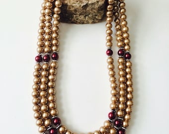 Glass Pearls Multistrand Necklace. Available in 9 different colors. Convo me with your preferred colors.