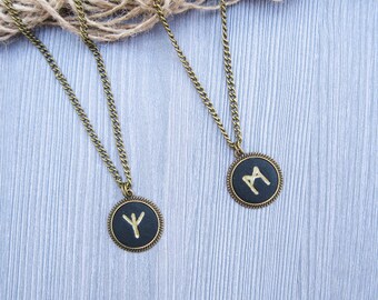 Mens necklaces for mens gift ideas Norse Rune necklace protection jewelry for him Viking necklace Gold rune jewelry Mens celtic necklace
