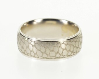 14k Reptilian Scale Pattern Men's Wedding Band Ring Gold