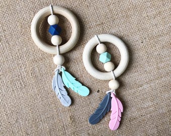 Dreamcatcher Teether - Dream Catcher Teething Ring - Baby Teething Ring - Dream Catcher Baby Toy - Boho Baby Teether