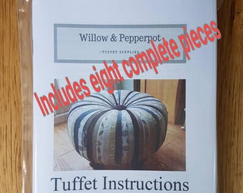 Tuffet pattern, tuffet instructions, ready to use tuffet sections