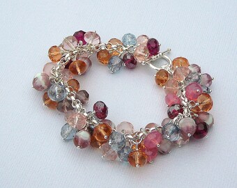 Earthy Czech Glass Charm Bracelet