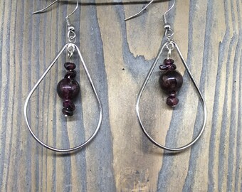 Garnet Teardrop Earrings