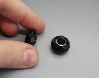 SET of 80 beautiful faceted black eyeball necklace spacer (G46)
