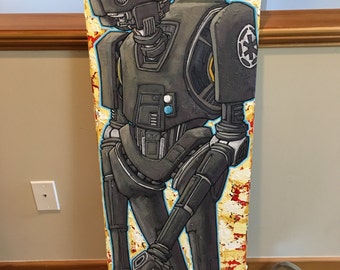 Original 15x45 acrylic pop culture painting.