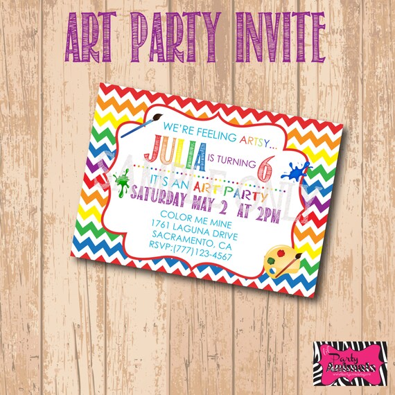 Items similar to DIY Printable Art Party Invite on Etsy