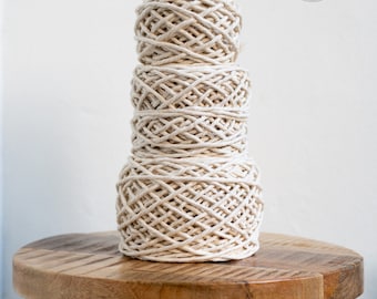 Raw Cotton Rope - Super Soft Luxe String Cotton Cord - 3mm - Fiber Pack - Macrame Rope - Diy Macrame - Weaving - Macrame