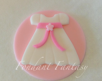 Christening Dress Cupcake Toppers
