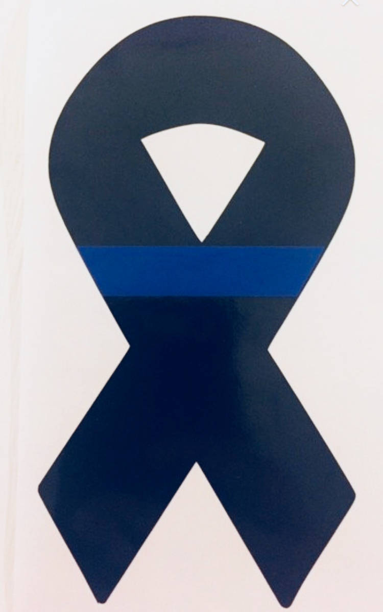 Thin Blue Line Police Ribbon Decal