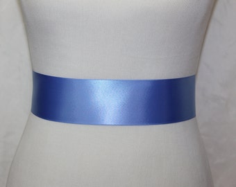 Wisteria Sash, Wisteria Ribbon Sash, Wisteria Bridal Sash, Blue Flower Girl Sash, Blue Bridesmaid Sash, Light Blue Sash