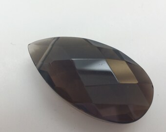 faceted Smoky Quartz Pendant 18x 34 x 6m thickness