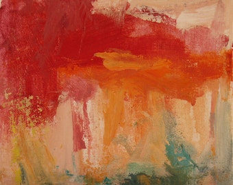 Intermezzo I and II GICLEE ART Print Duo 8 x 11 abstract coral peach orange aqua one shipping price