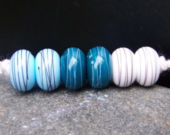 MruMru handmade lampwork beads, earring Three pairs set. Sra