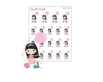 Planner Stickers Doodle Girl Birthday