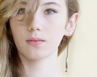 Long Drop Earrings, Long Dangle Earrings, Pendant Earrings, Statement Wedding Earrings, Statement Bridal Jewelry