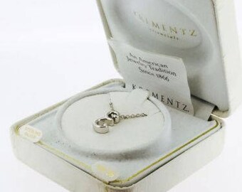 Vintage Krementz .925 Sterling Silver Necklace with Initial ' E ' Pendant