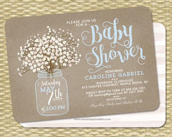 Mason Jar Baby Shower Invitations 5