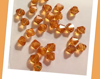 Swarovski 6mm Bicone Crystal Beads TOPAZ