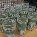 Set of 12 Jeannette Glass Exquisite Grecian Hellenic Water Glasses, X12, Wedgwood Green with 22K Gold Trim