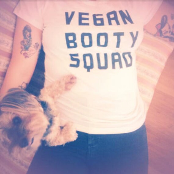 Vegan Booty Squad, graphic tees for women, cotton tshit, graphic tshirt, vegan shirt, vegan